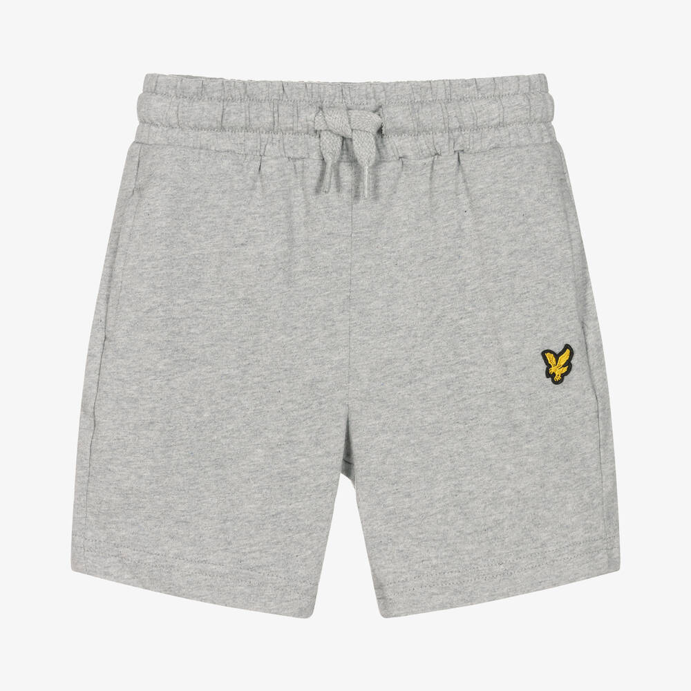Lyle & Scott - Boys Grey Cotton Logo Shorts | Childrensalon