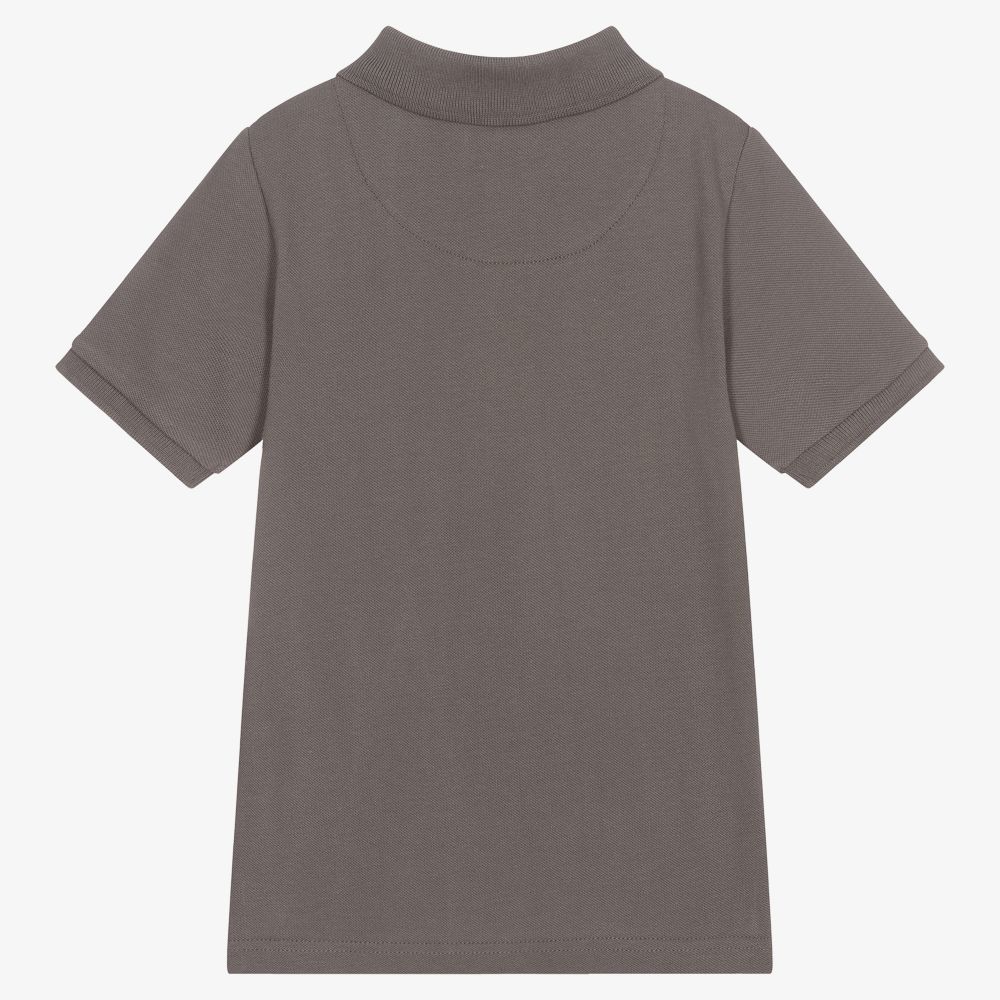 Lyle & Scott-Boys Grey Cotton Polo Shirt | Childrensalon Outlet