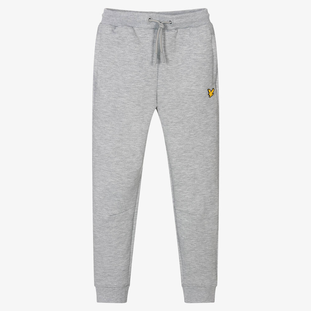 Lyle & Scott - Boys Grey Marl Cotton Joggers | Childrensalon