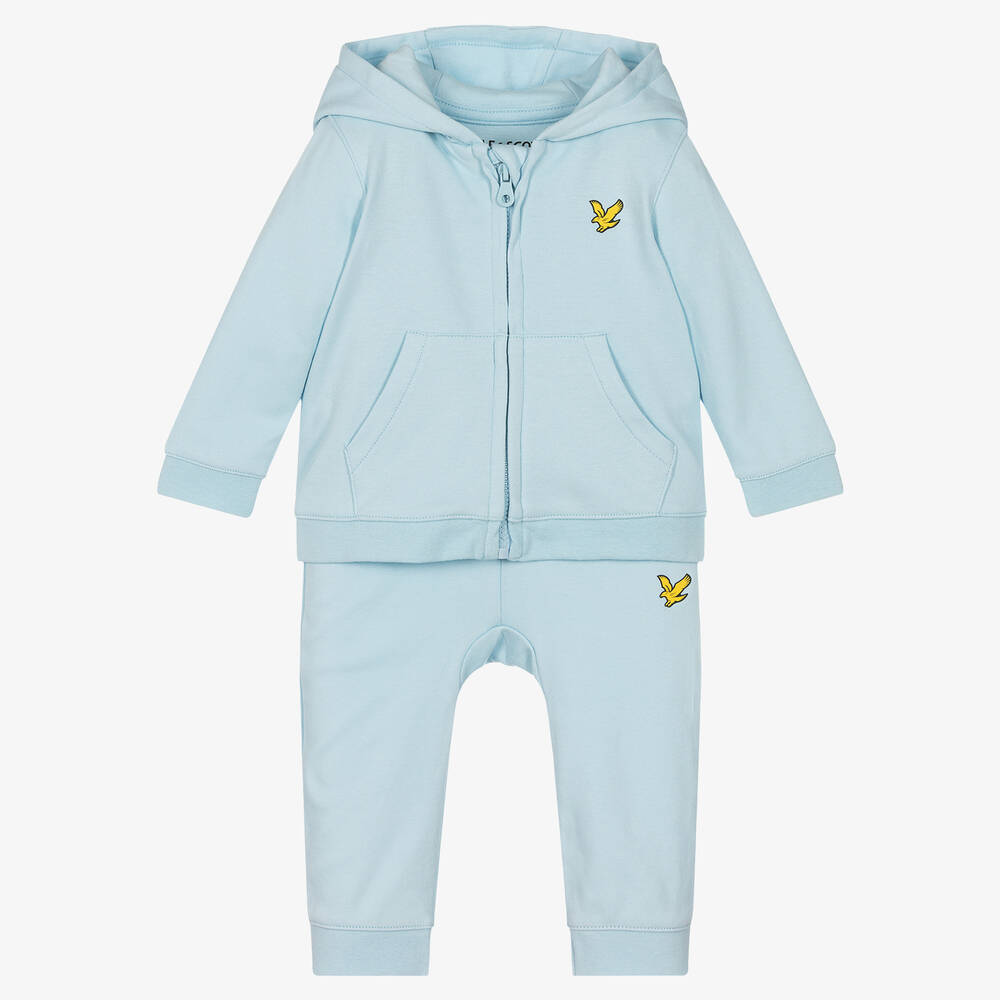 Lyle & Scott - Boys Pale Blue Cotton Tracksuit | Childrensalon