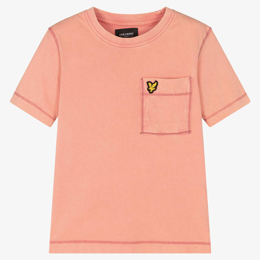 Lyle & Scott - Boys Pink Cotton T-Shirt | Childrensalon
