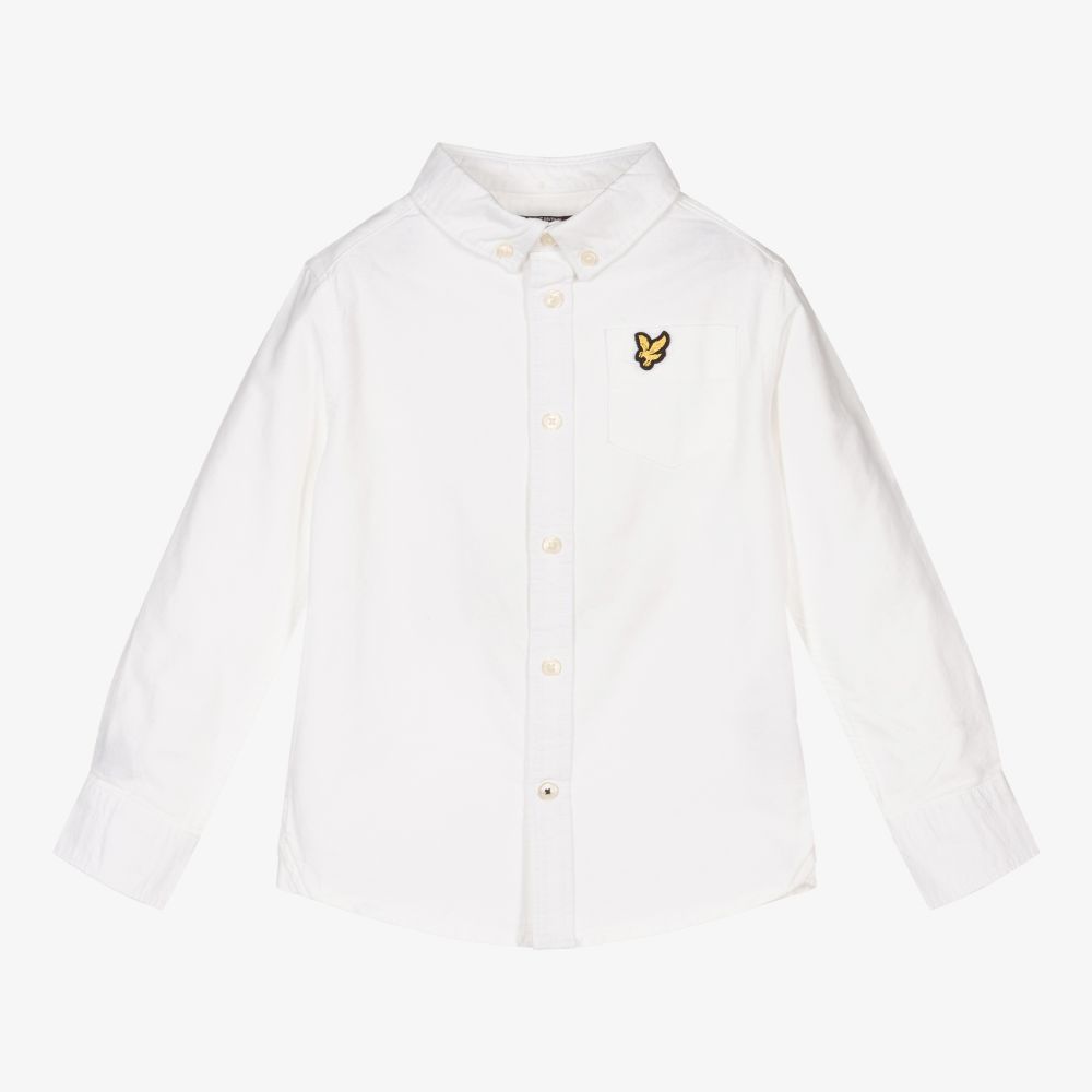 Lyle & Scott - Boys White Oxford Cotton Shirt | Childrensalon