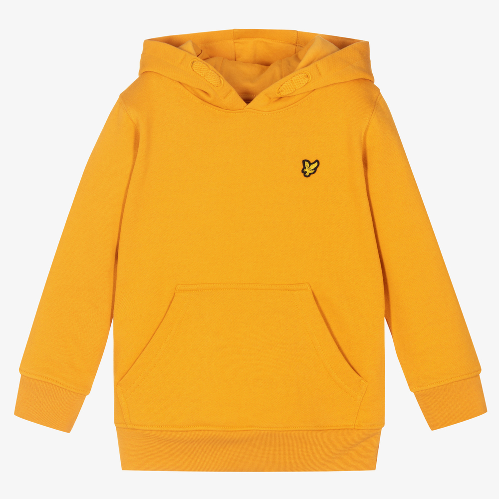 Lyle & Scott-Boys Yellow Cotton Logo Hoodie | Childrensalon Outlet