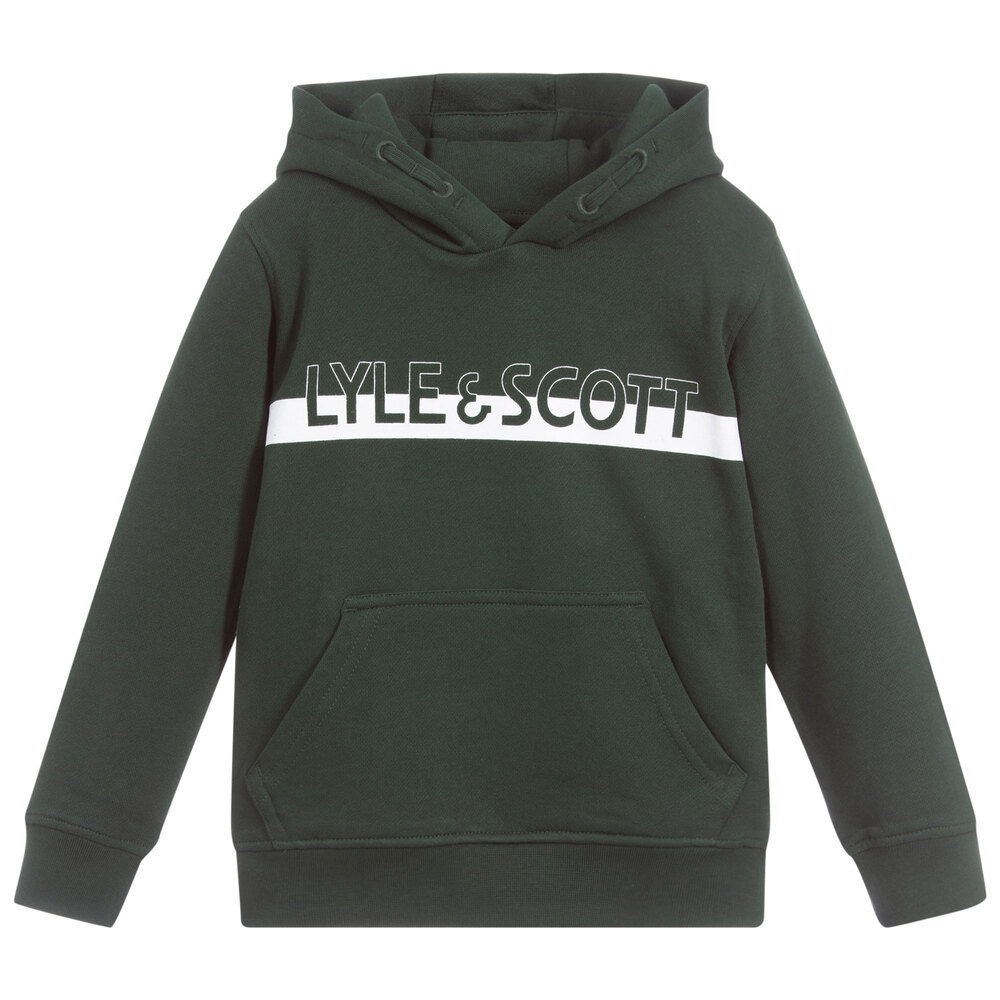 Lyle & Scott - Green Cotton Logo Hoodie  | Childrensalon