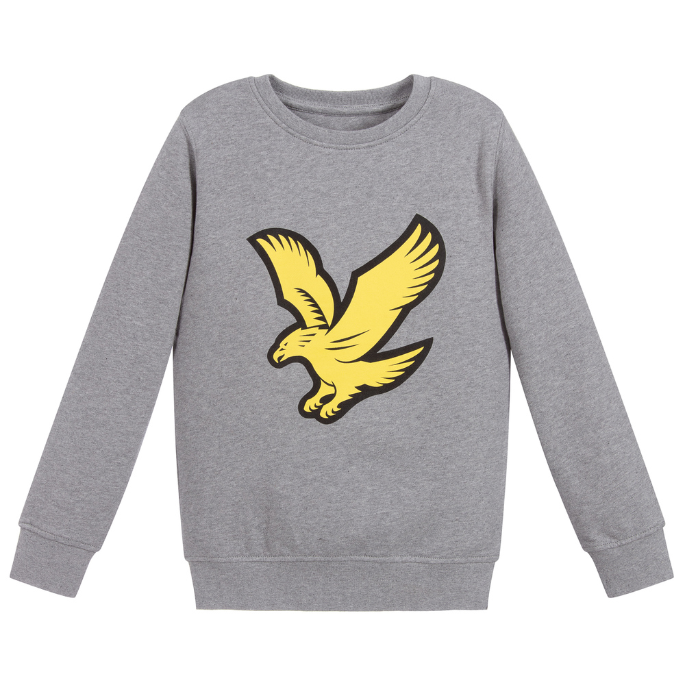 Lyle & Scott - سويتشيرت قطن جيرسي لون رمادي للأولاد | Childrensalon