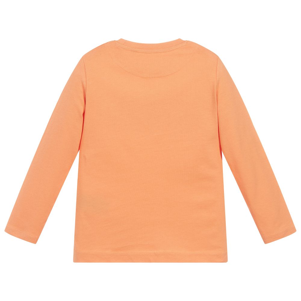 Lyle & Scott-Orange Cotton Logo Top | Childrensalon Outlet