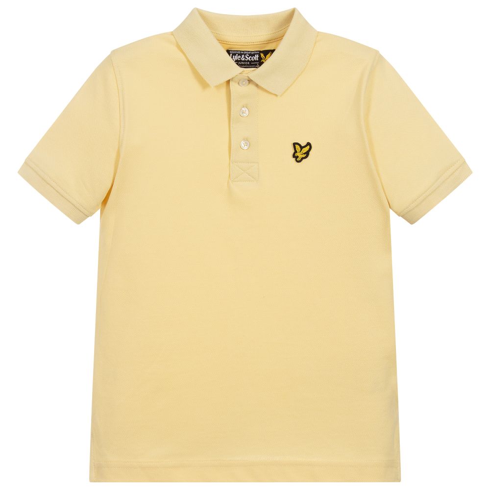 Lyle & Scott - Pale Yellow Cotton Polo Shirt  | Childrensalon