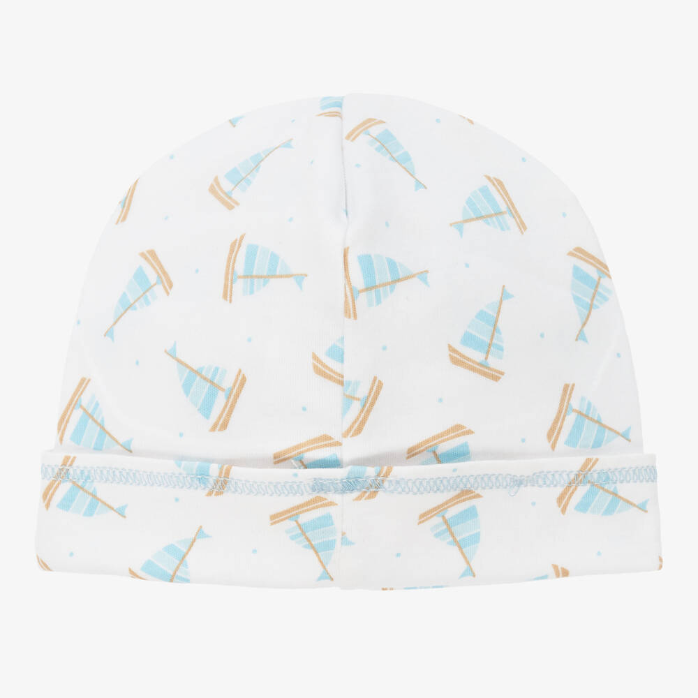 ماغنوليا بيبي-قبعة قطن بيما لون أبيض للمواليد | Childrensalon Outlet