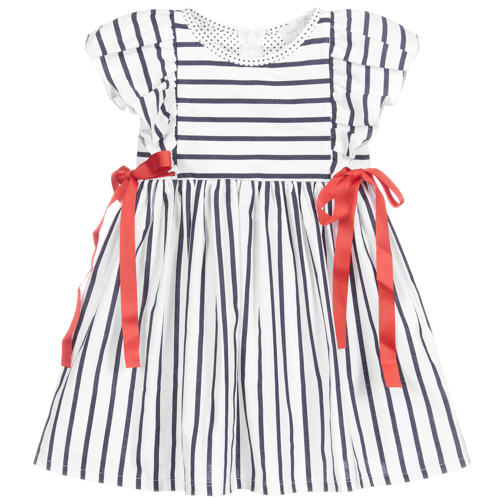 Magnolia Baby - Baby Girls Blue Striped Dress | Childrensalon