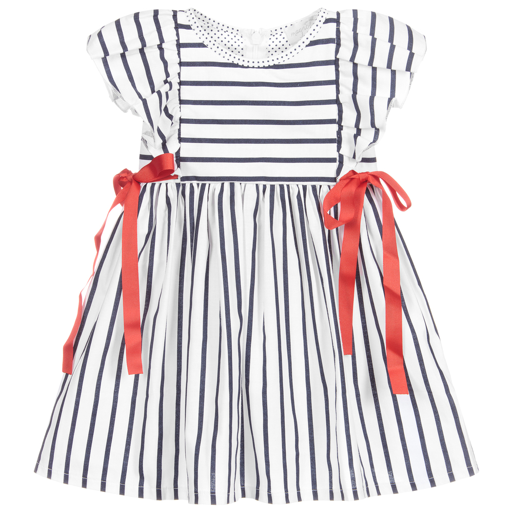 Magnolia Baby Baby Girls Blue Striped Dress Childrensalon Outlet