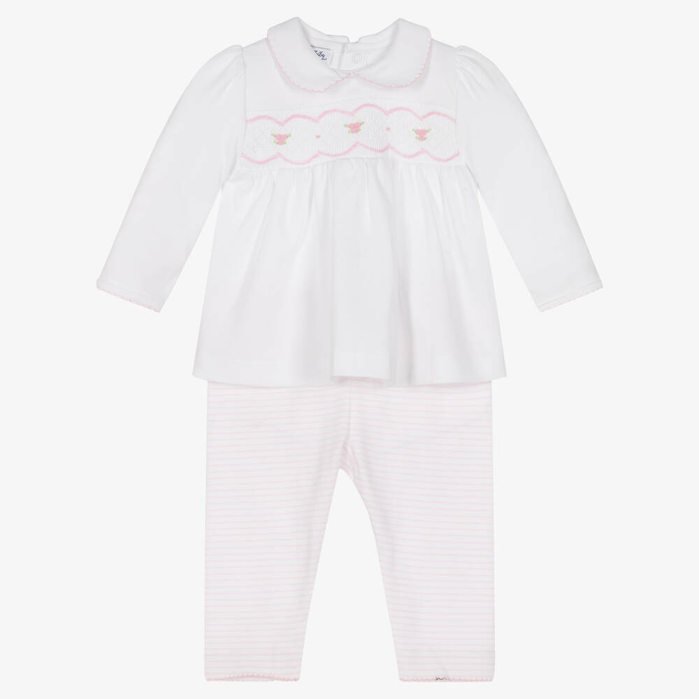 Magnolia Baby - Baby Girls Pima Cotton Trouser Set | Childrensalon