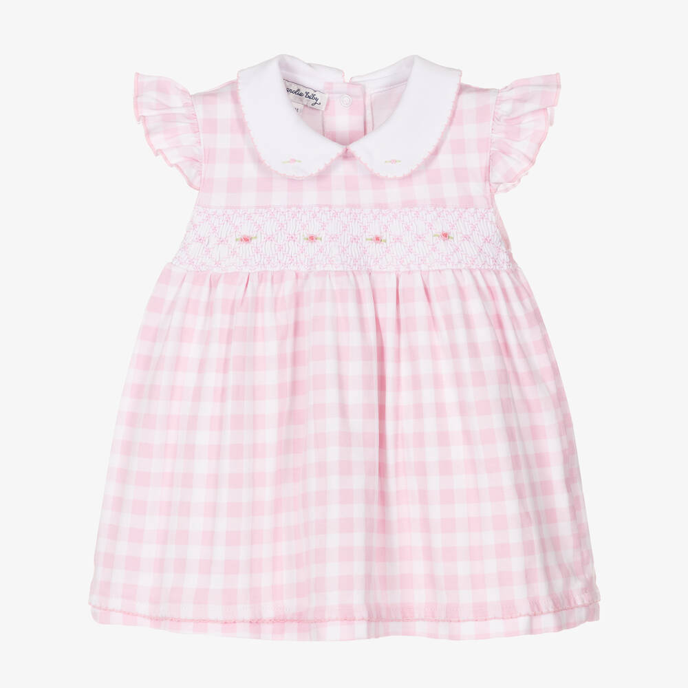 Magnolia Baby - Розовое хлопковое платье со сборками | Childrensalon