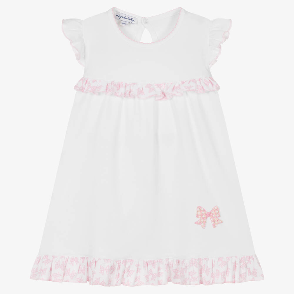 Magnolia Baby - Robe rose vichy à nœud bébé fille | Childrensalon
