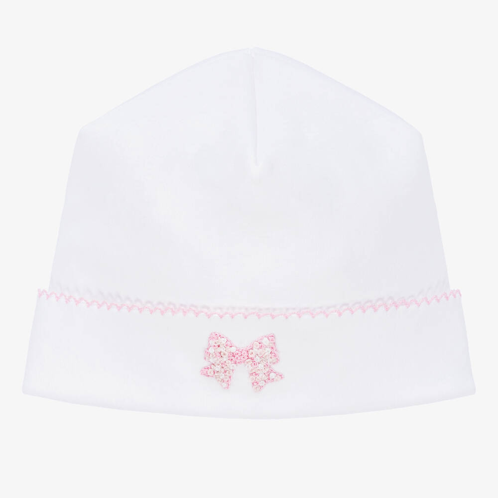 Magnolia Baby - Белая шапочка с бантиком в клетку | Childrensalon