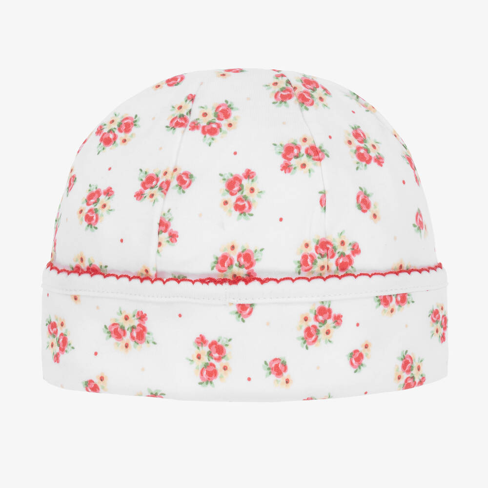 Magnolia Baby-Baby Girls White & Red Smocked Annalise Hat | Childrensalon Outlet