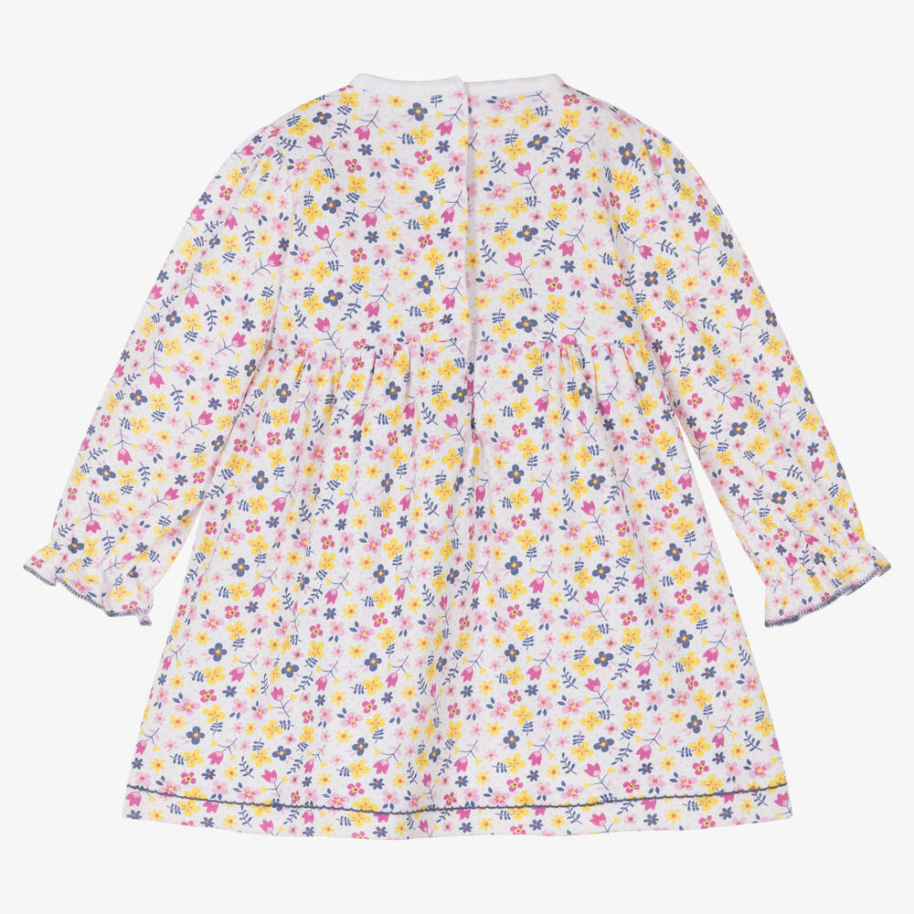 ماغنوليا بيبي-فستان مطرز سموكينغ قطن بيما فوال لون أبيض | Childrensalon Outlet