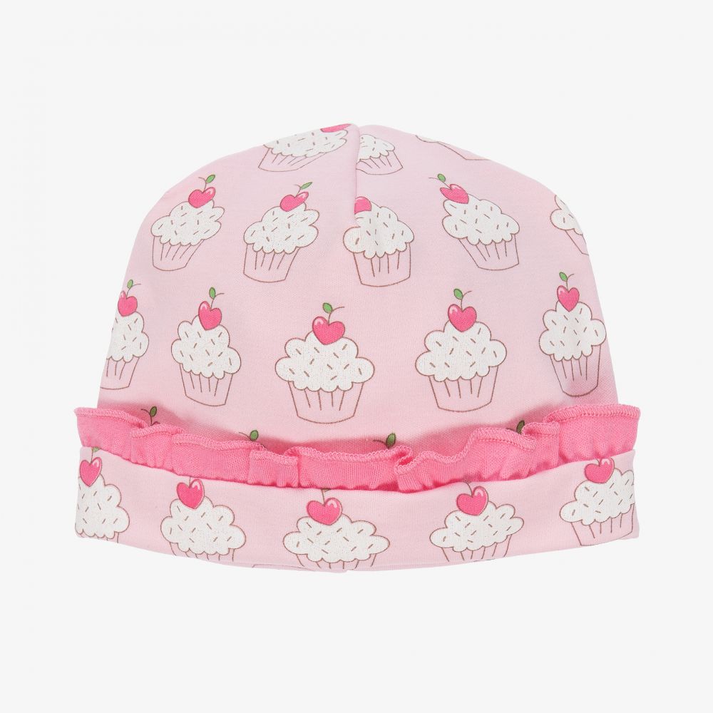 Magnolia Baby - Розовая шапочка из хлопка пима с пирожными для малышей | Childrensalon