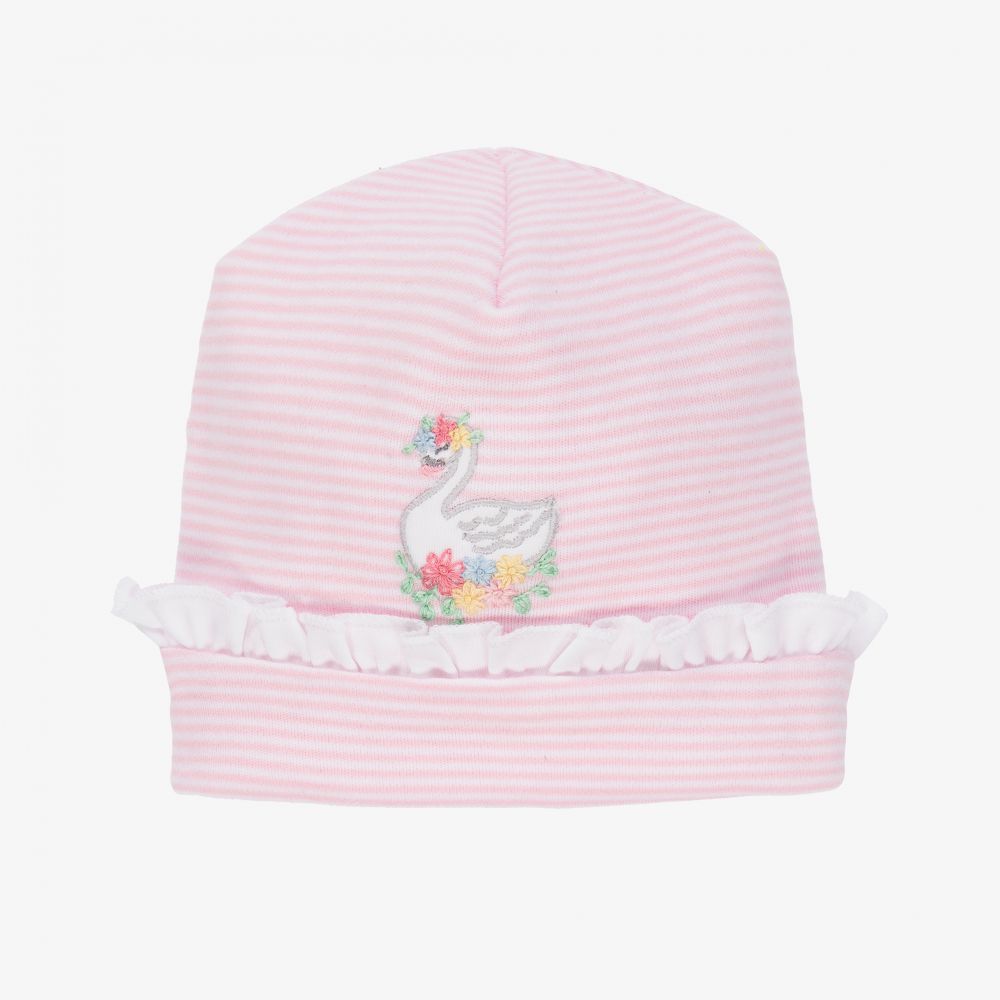 Magnolia Baby - Baby Pink Pima Cotton Swan Hat | Childrensalon