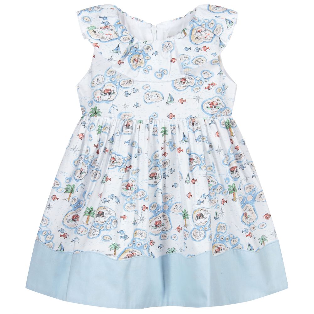 Magnolia Baby - Blue Cotton Baby Dress | Childrensalon
