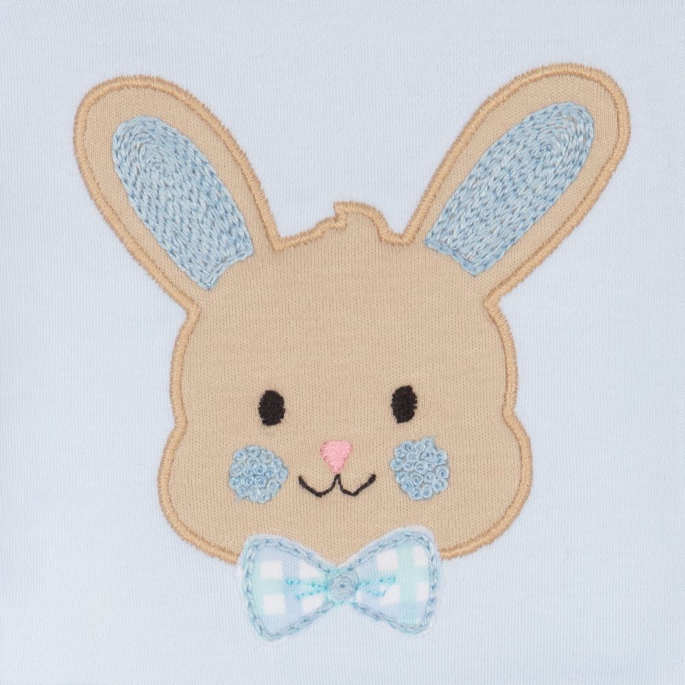 Magnolia Baby Grenouillere bleue en coton Lapin Childrensalon Outlet