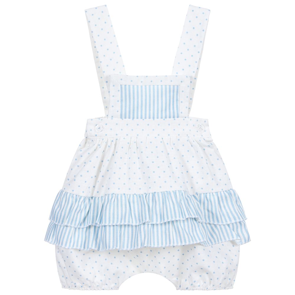 Magnolia Baby - Blue Dungaree Baby Shortie | Childrensalon