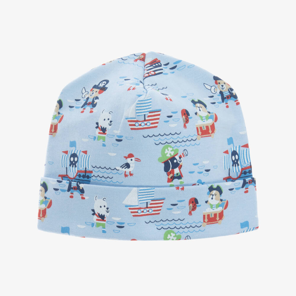 Magnolia Baby-Blue Pima Cotton Baby Hat | Childrensalon Outlet