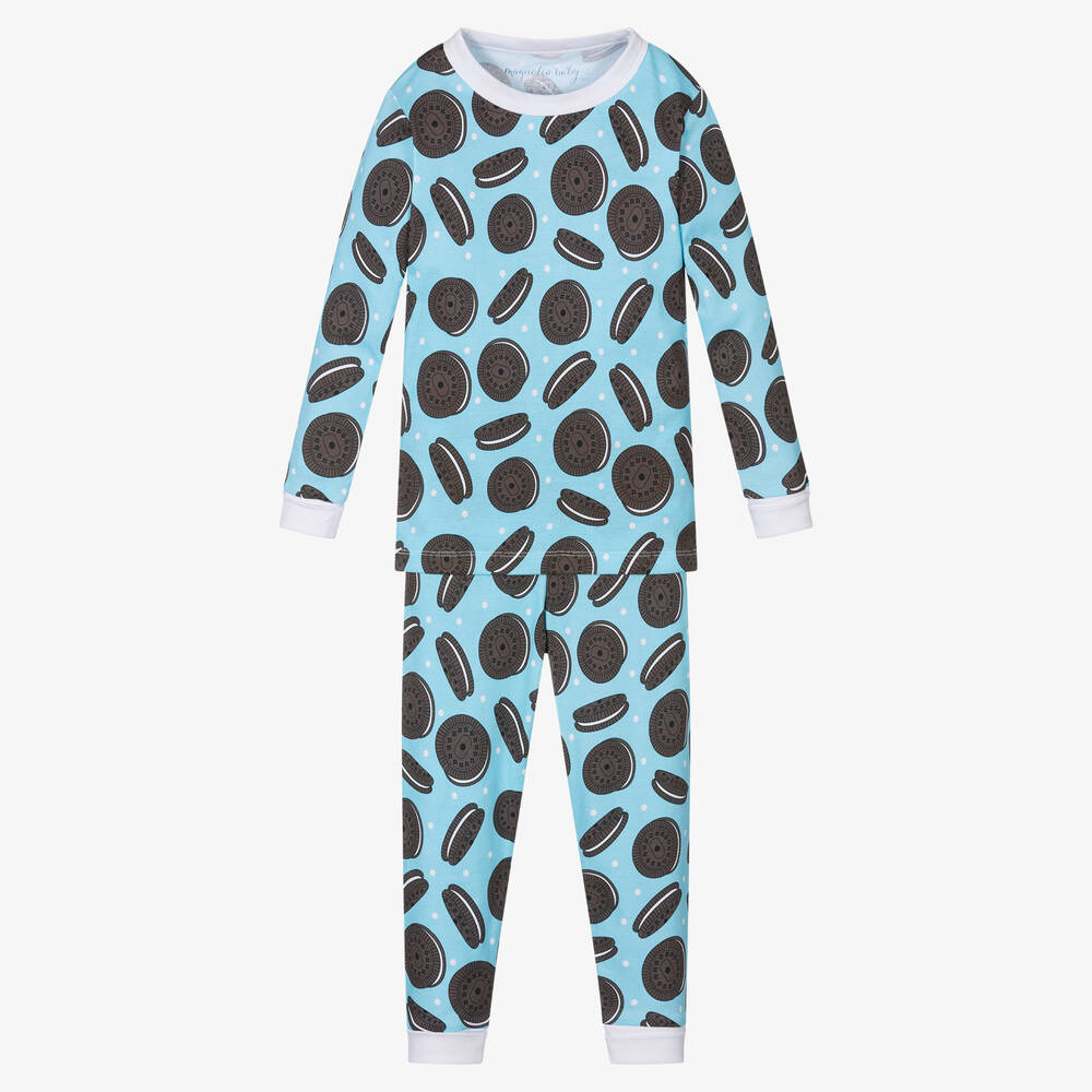 Magnolia Baby - Blauer Schlafanzug mit Keksen (J) | Childrensalon