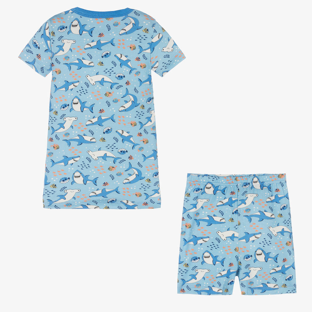 Magnolia Baby-Boys Blue Cotton Shark Zone Pyjamas | Childrensalon Outlet