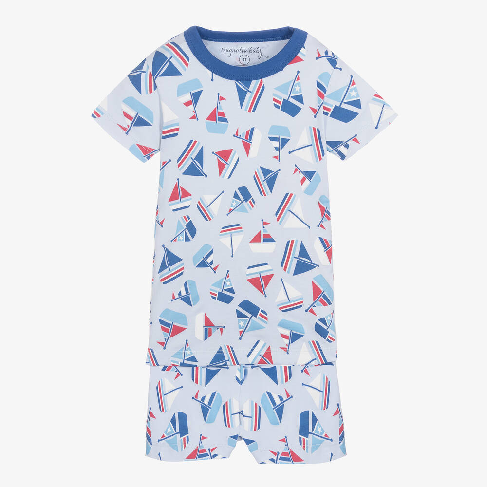 Magnolia Baby - Boys Blue Set Sail Pyjamas | Childrensalon