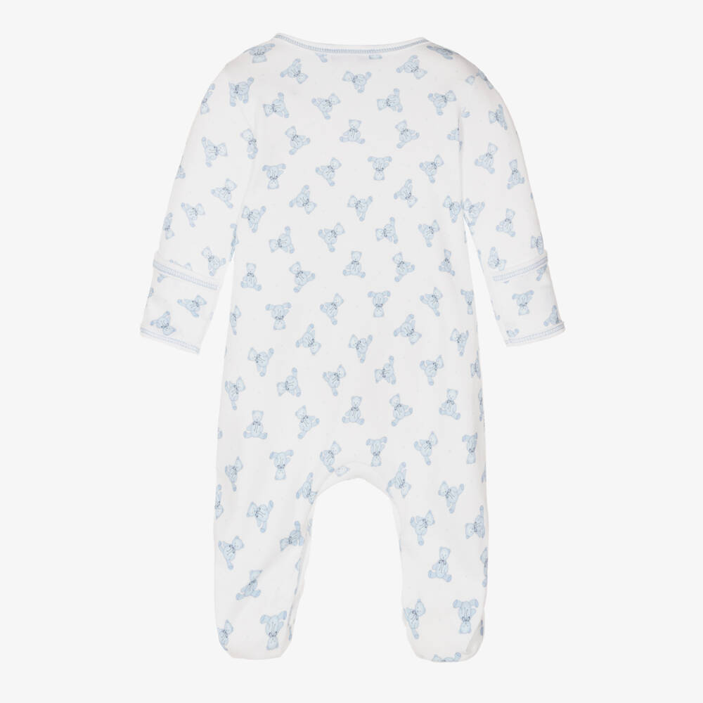 Magnolia Baby-أفرول بيبي غرو قطن بيما لون أبيض وأزرق للمواليد | Childrensalon Outlet