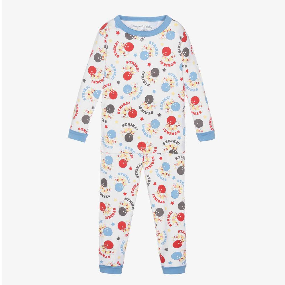 Magnolia Baby - Boys Pima Cotton Bowling Night Pyjamas | Childrensalon