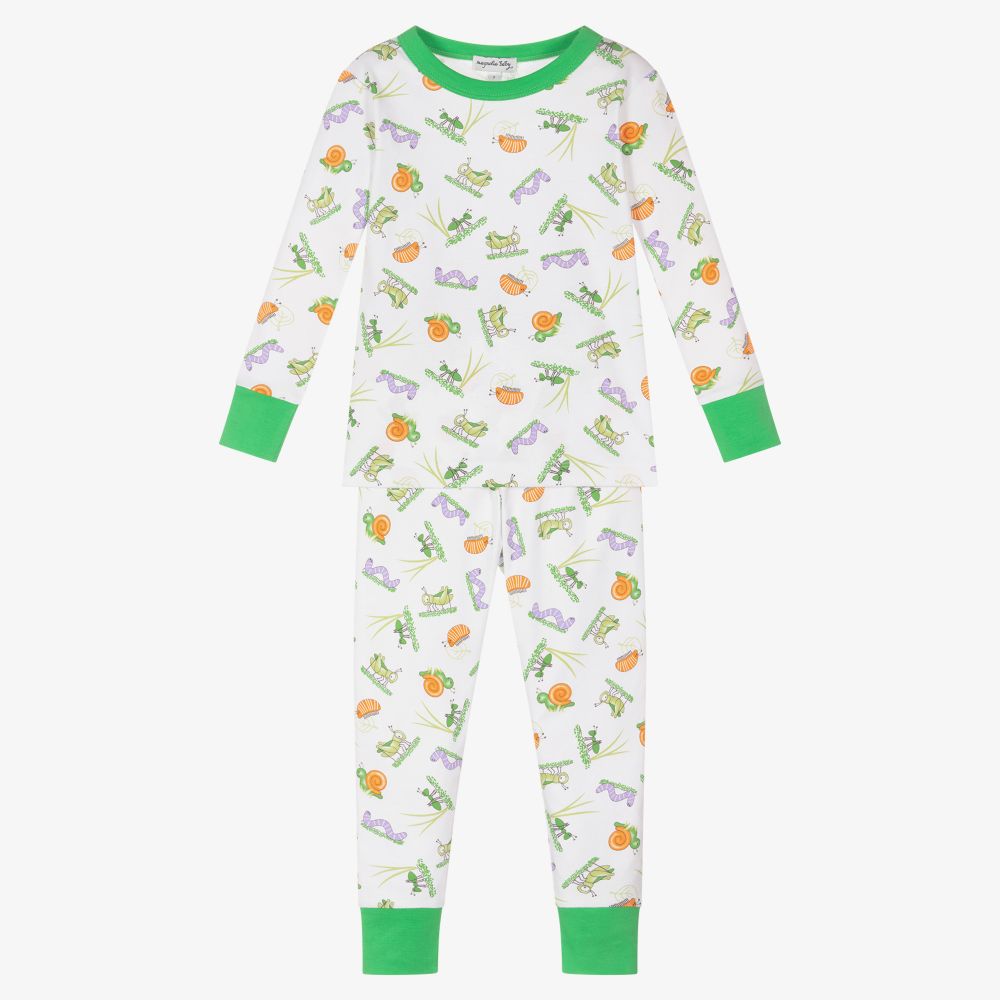 Magnolia Baby-بيجاما قطن بيما لون أبيض للأولاد | Childrensalon Outlet