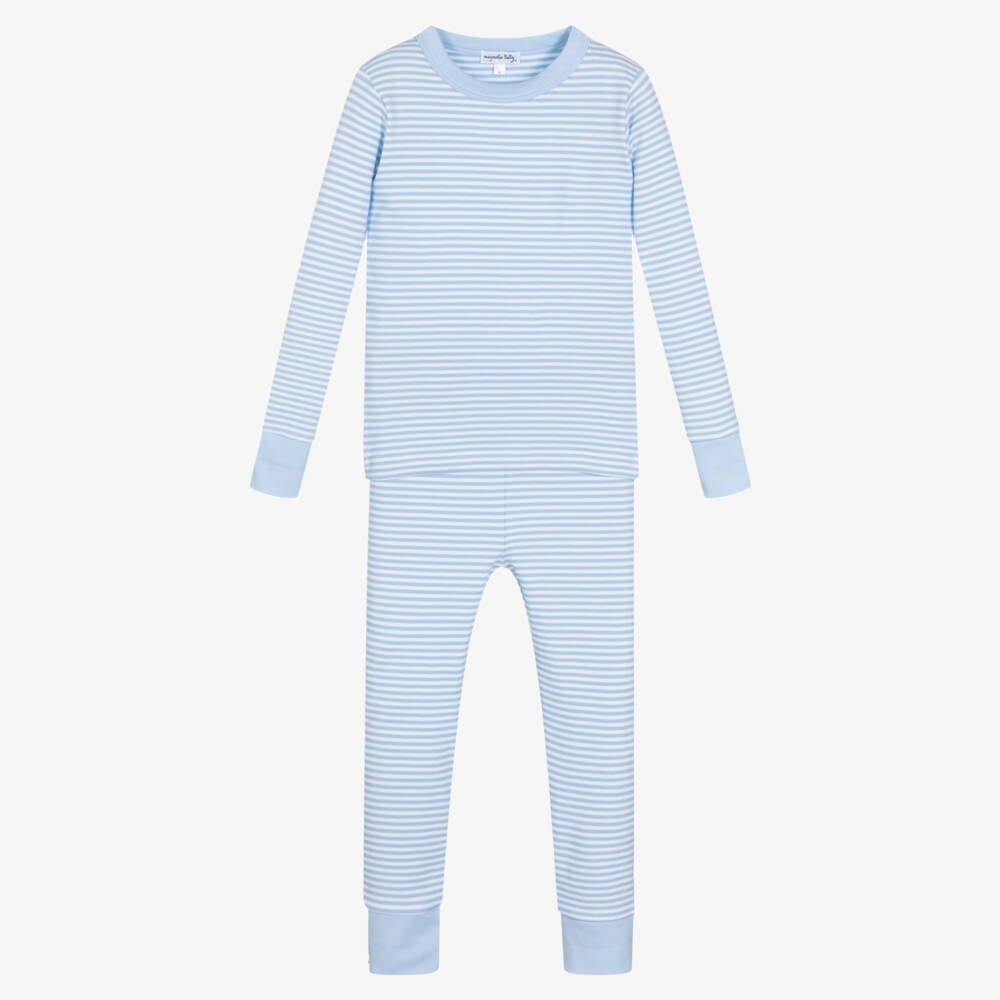 Magnolia Baby-Boys Striped Blue Cotton Pyjamas | Childrensalon Outlet