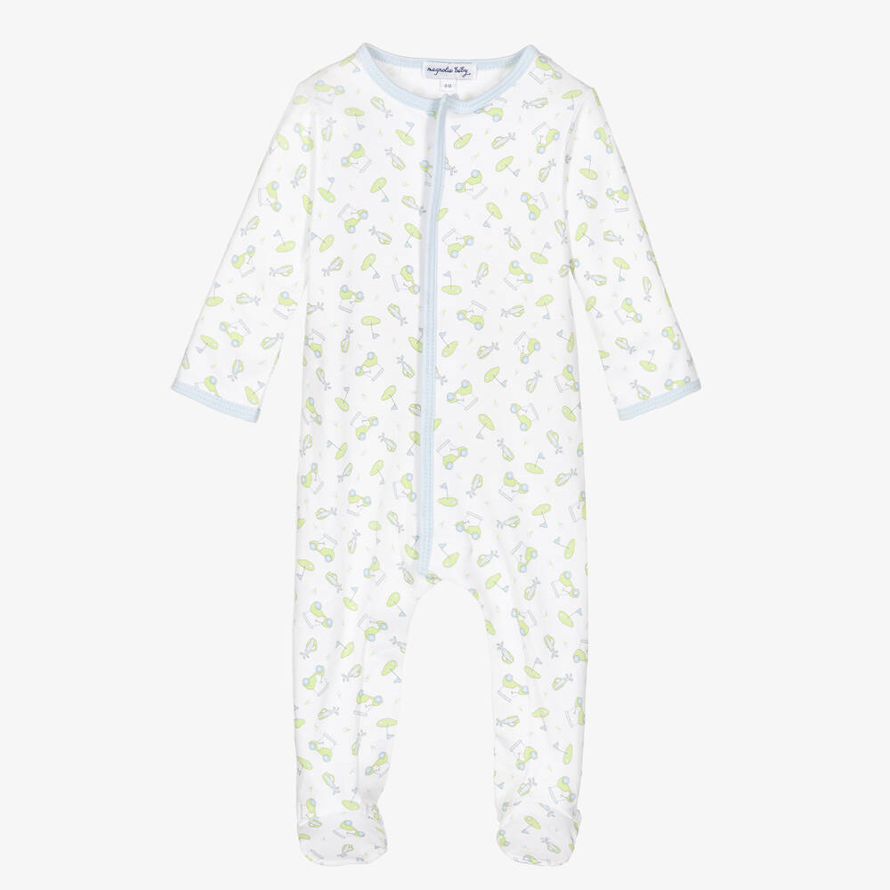 Magnolia Baby - Boys White Cotton On The Green Babygrow | Childrensalon