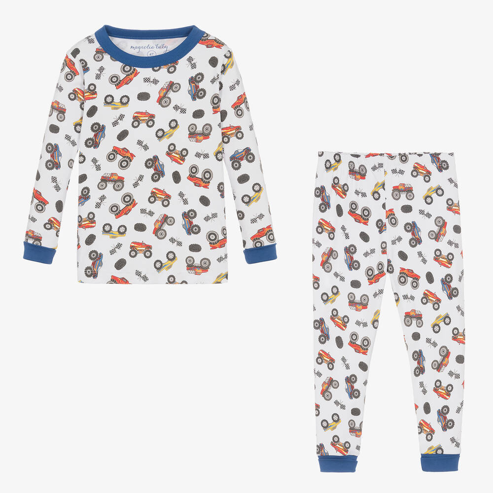 ماغنوليا بيبي-بيجاما قطن بيما لون أبيض للأولاد | Childrensalon Outlet