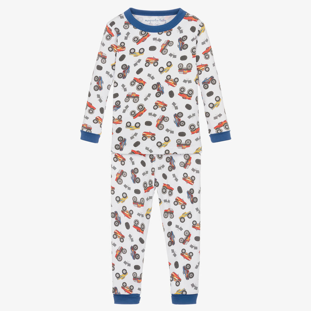 Magnolia Baby - Pyjama blanc en coton garçon | Childrensalon