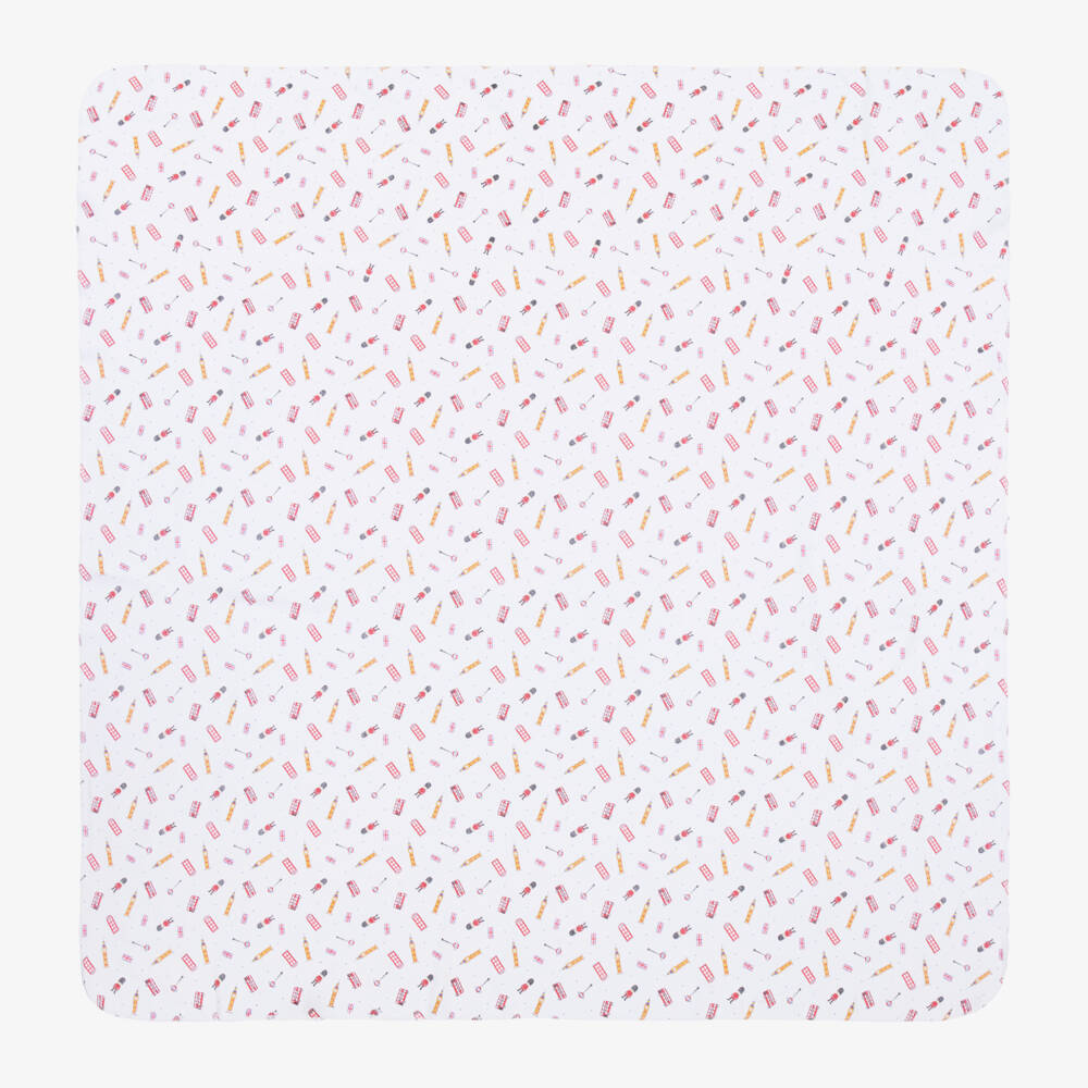 Magnolia Baby-Boys White London Print Swaddle | Childrensalon Outlet