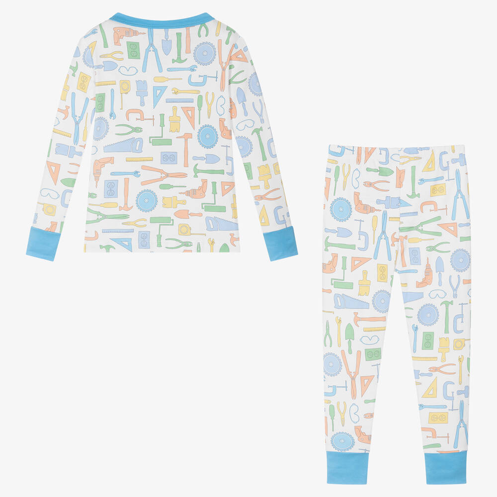 Magnolia Baby-Белая пижама из хлопка пима с инструментами | Childrensalon Outlet