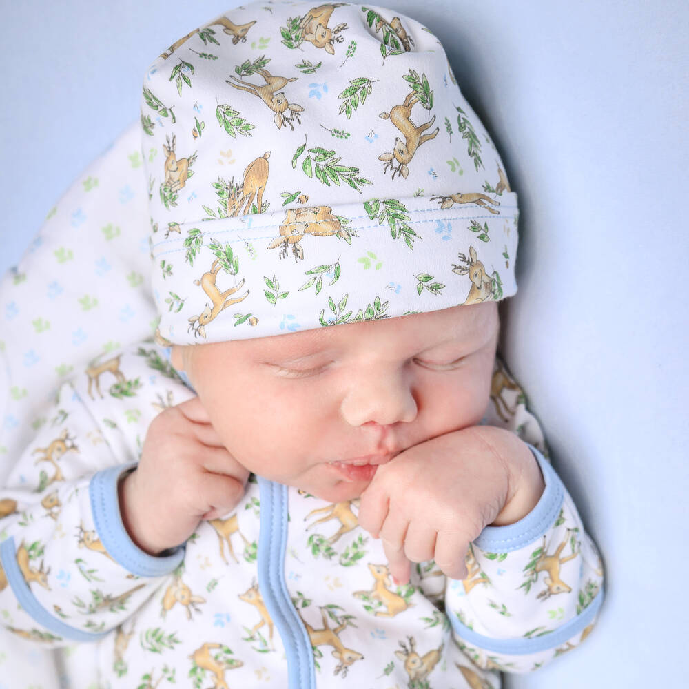 ماغنوليا بيبي-قبعة قطن بيما لون أبيض للمواليد | Childrensalon Outlet