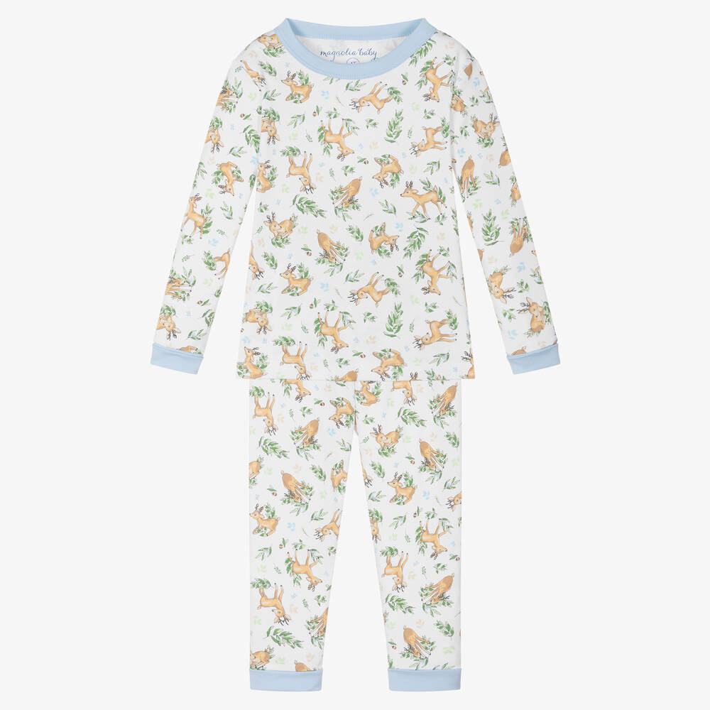 Magnolia Baby - Pyjama blanc en Pima Pima faon | Childrensalon