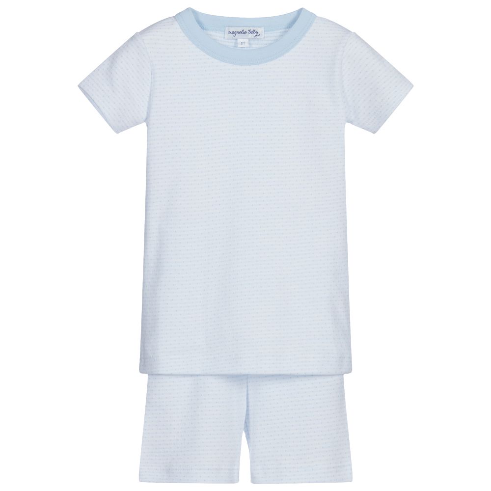 Magnolia Baby - Girls Blue Cotton Pyjamas | Childrensalon