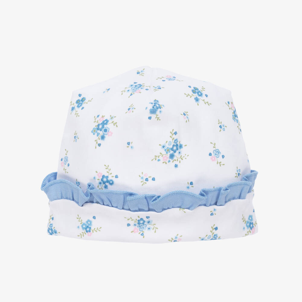 Magnolia Baby - Bonnet bleu à fleurs Samantha fille | Childrensalon