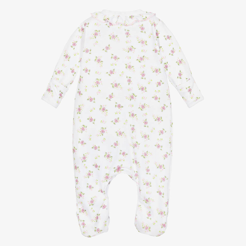 Magnolia Baby-Girls Floral Pink Cotton Babygrow | Childrensalon Outlet
