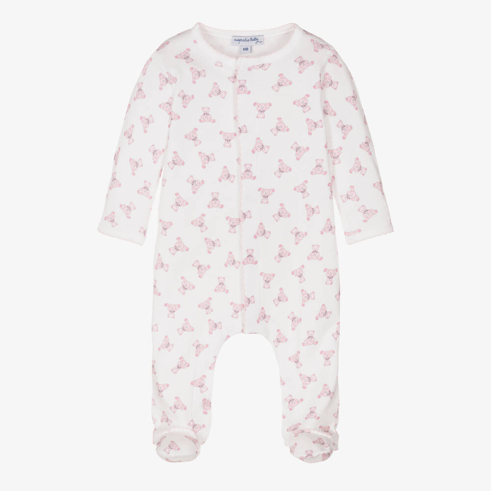 Magnolia Baby-Girls Pima Cotton Teddy Sleepsuit | Childrensalon Outlet