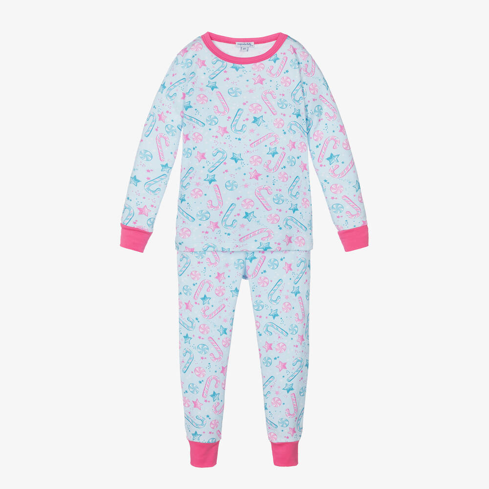 Magnolia Baby - Розово-голубая пижама для девочек | Childrensalon
