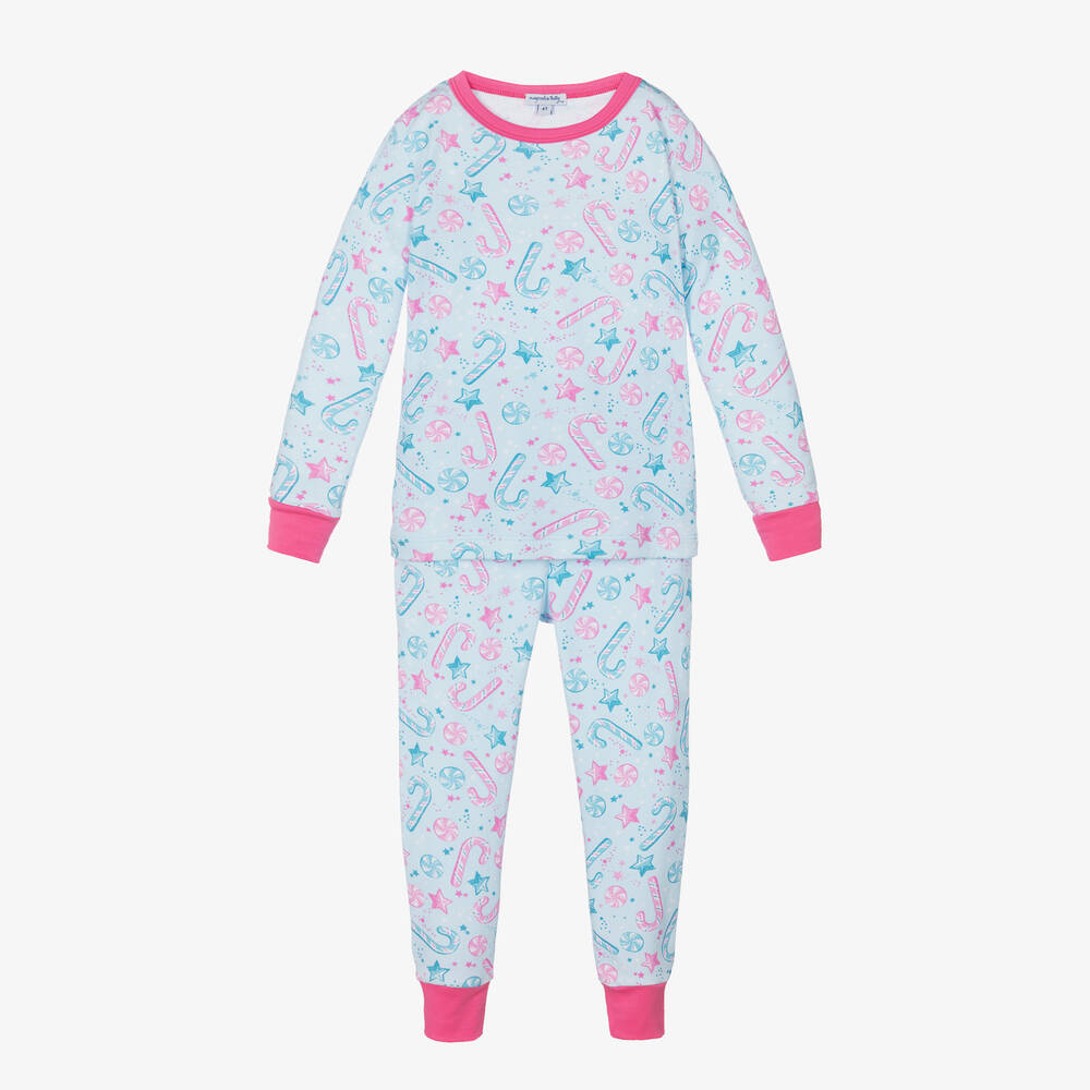 Magnolia Baby-بيجاما قطن بيما لون أزرق وزهري للبنات | Childrensalon Outlet