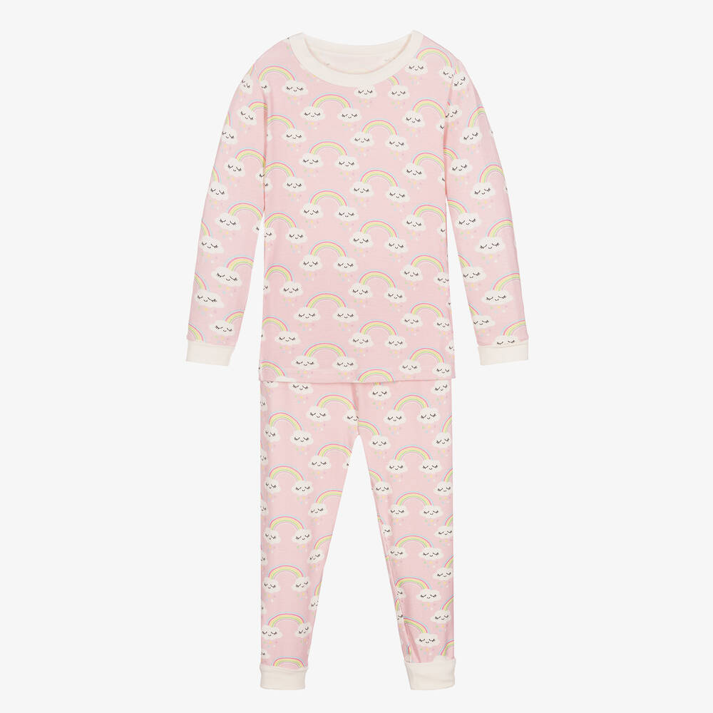 Magnolia Baby - Girls Pink Rainbow Long Pyjamas | Childrensalon