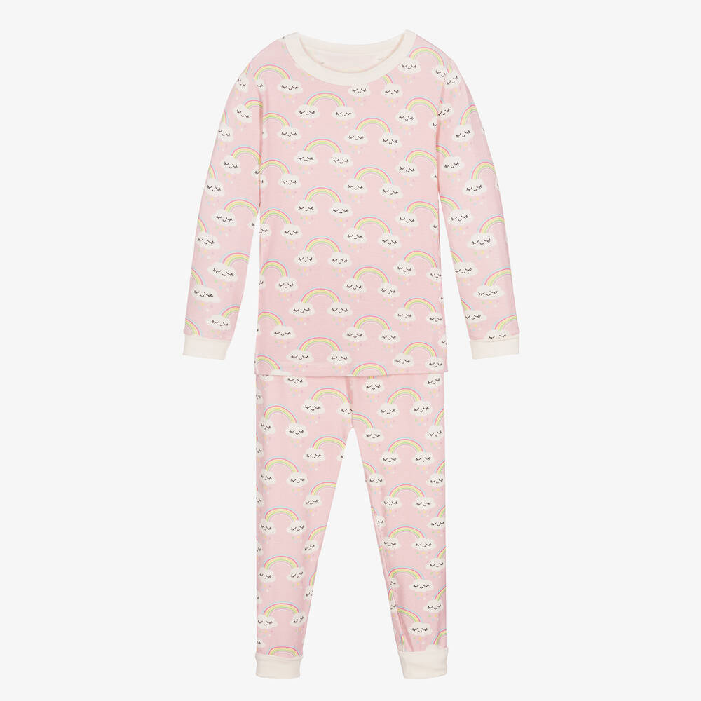 Magnolia Baby - Rosa langer Regenbogen-Schlafanzug | Childrensalon