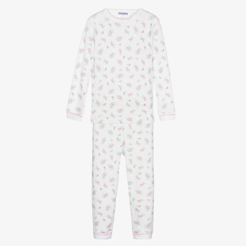 Magnolia Baby-Белая пижама с розовыми цветами | Childrensalon Outlet