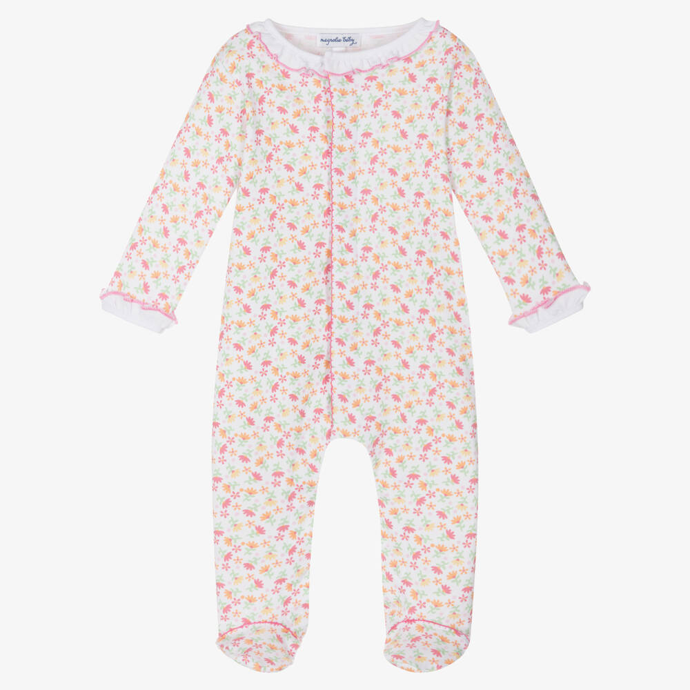 Magnolia Baby - Grenouillère coton blanc automne | Childrensalon